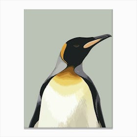 King Penguin Signy Island Minimalist Illustration 3 Canvas Print