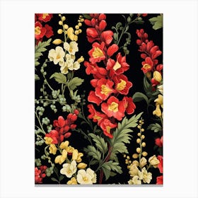 Snapdragon 2 William Morris Style Winter Florals Canvas Print