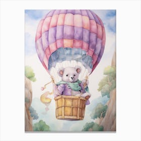Baby Koala 2 In A Hot Air Balloon Canvas Print
