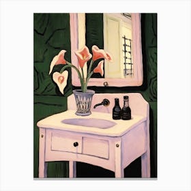 Bathroom Vanity Painting With A Calla Lily Bouquet 2 Canvas Print