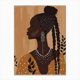 African Woman With Braids 2 Canvas Print