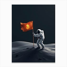 Bitcoin Astronaut On The Moon Canvas Print