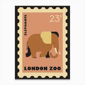 London Zoo Stamp Elephant Kids Art Print Canvas Print