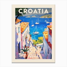 Hvar Croatia 1 Fauvist Painting  Travel Poster Canvas Print