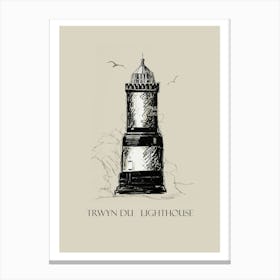 Trwyn Du Lighthouse Canvas Print