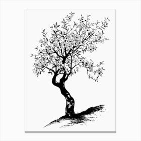 Plum Tree Simple Geometric Nature Stencil 1 Canvas Print