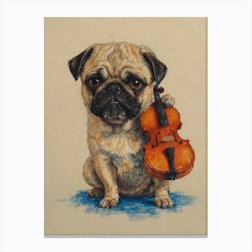 Pug Playing Violin 1 Canvas Print