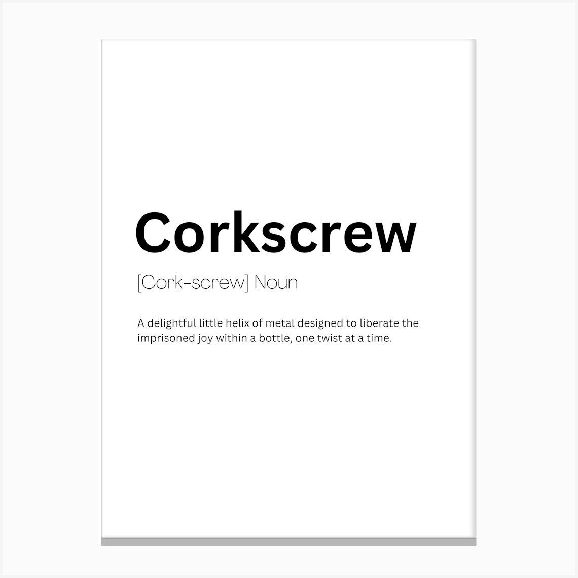 Corkscrew Definition Meaning Canvas Print by Kaigozen