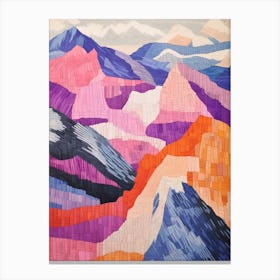 Helvellyn England 2 Colourful Mountain Illustration Canvas Print