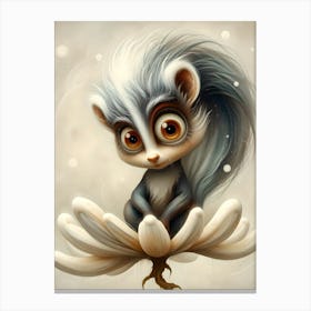 The Bloomtail Whisperer: A Petalwisp Skunkae Canvas Print