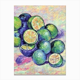 Lime Vintage Sketch Fruit Canvas Print