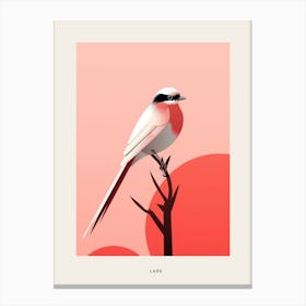 Minimalist Lark 3 Bird Poster Canvas Print