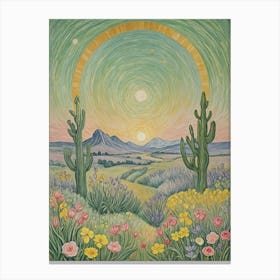 Sunset In The Desert Canvas Print