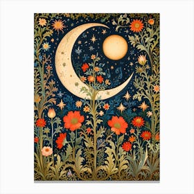 William Morris Moon And Flowers 24 Canvas Print