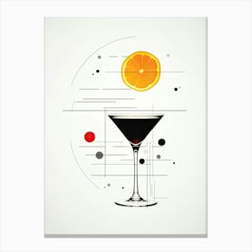 Mid Century Modern Aviation Floral Infusion Cocktail 3 Canvas Print
