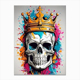 Skull With Crown Canvas Print