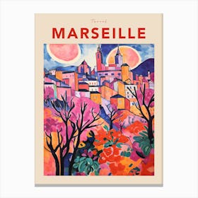 Marseille France 3 Fauvist Travel Poster Canvas Print