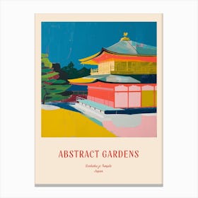Colourful Gardens Ginkaku Ji  Temple Japan 2 Red Poster Canvas Print