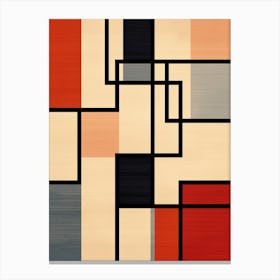 Abstract Angles; Geometric Art In Mid Century Hues Canvas Print