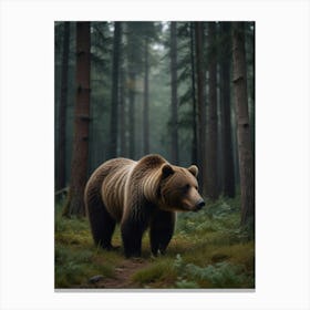 Brown Bear In The Forest 1 Canvas Print