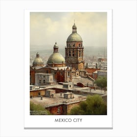 Mexico City Watercolor 1travel Poster Canvas Print