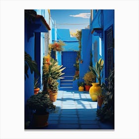 Blue Houses In Morocco 1 Canvas Print