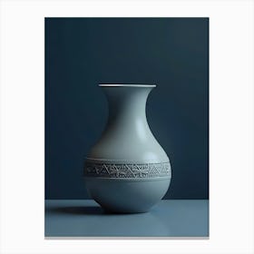 A Classic Vase Plain Ethnic Accents Dark Blue Background Realistic Vertical 48 Vobu Xbml Canvas Print