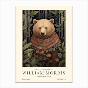 William Morris London Exhibition Poster Bear Canvas Print