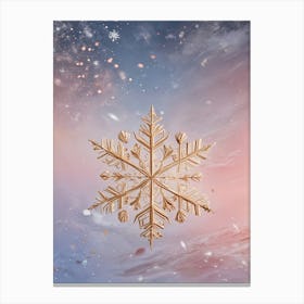 Golden Snowflake 1 Canvas Print