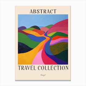 Abstract Travel Collection Poster Brazil 1 Canvas Print
