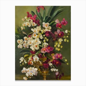 Orchids Painting 5 Flower Canvas Print