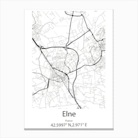 Elne,France Minimalist Map Canvas Print