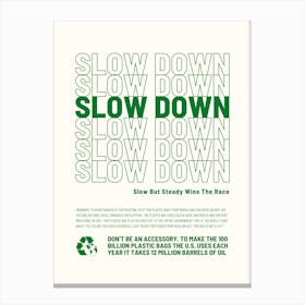 Slow Down Canvas Print