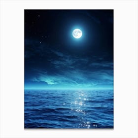 Abstract Dream Astronomy Landscape Celestial Ocean Cloud Halloween Light Moon Full Moon W (33) Canvas Print