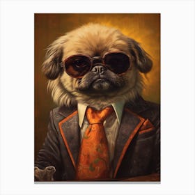Gangster Dog Pekingese 2 Canvas Print