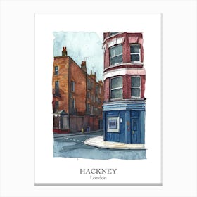 Hackney London Borough   Street Watercolour 11 Poster Canvas Print