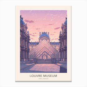 The Louvre Museum Paris France Travel Poster Canvas Print