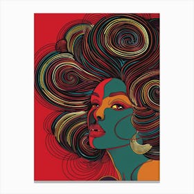 African Woman With Curly Hair Canvas Print