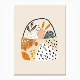 Basket Illustration Canvas Print