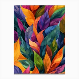 Abstract Colorful Leaves 2 Canvas Print