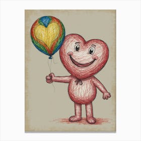 Heart With Balloon Canvas Print