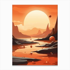 Alien Landscape Abstract Minimalist 12 Canvas Print