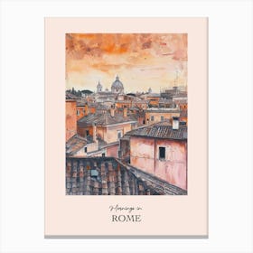 Mornings In Rome Rooftops Morning Skyline 3 Canvas Print