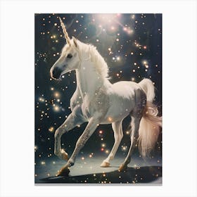 Glitter Unicorn In Space Abstract Collage 2 Canvas Print