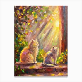 Two Cats In The Sun Canvas Print