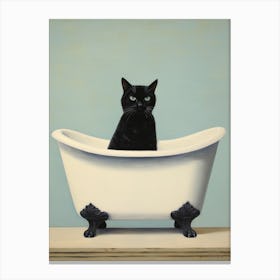 Black Cat In Bathtub 4 Canvas Print