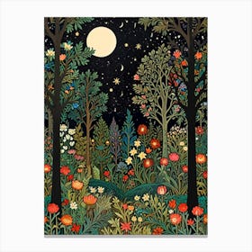 William Morris Night In The Forest 9 Canvas Print