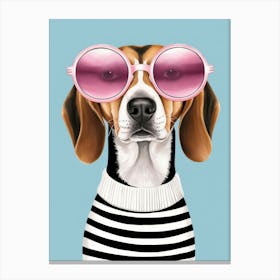 Beagle In Sunglasses Canvas Print