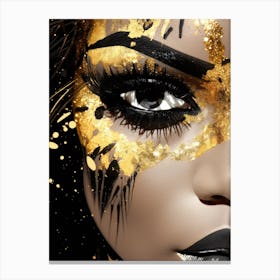 Black And Gold Makeup Canvas Print