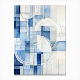 Abstract Blue And White Painting 1 Canvas Print